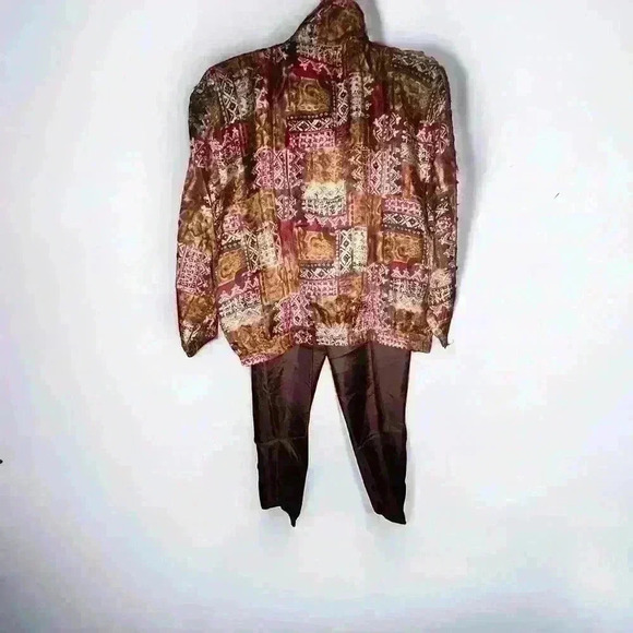 Vintage 80s Silk Stunt sports 2 pc jacket pants set - Picture 3 of 6